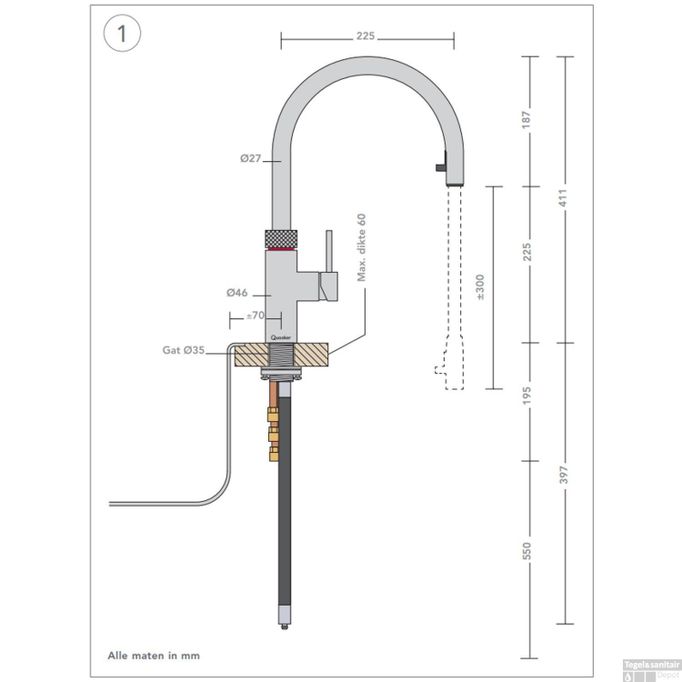 Quooker Flex Chroom Pro3